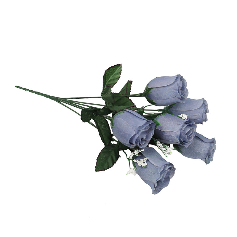 Bouquet de roses artificielles, Gris bleu
