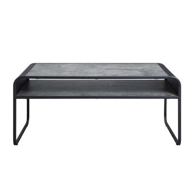 Metal Frame Coffee Table With Open Shelf Only The Table, No Chairs.