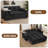 Chenille Convertible Loveseat with Storage Armrest, USB Port & Side Table-638515593