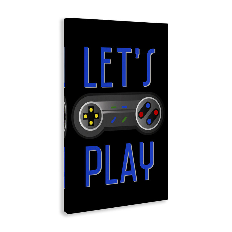 Art mural rétro, "Lets Play Games" par Kim Allen, H 24 po x l 16 po