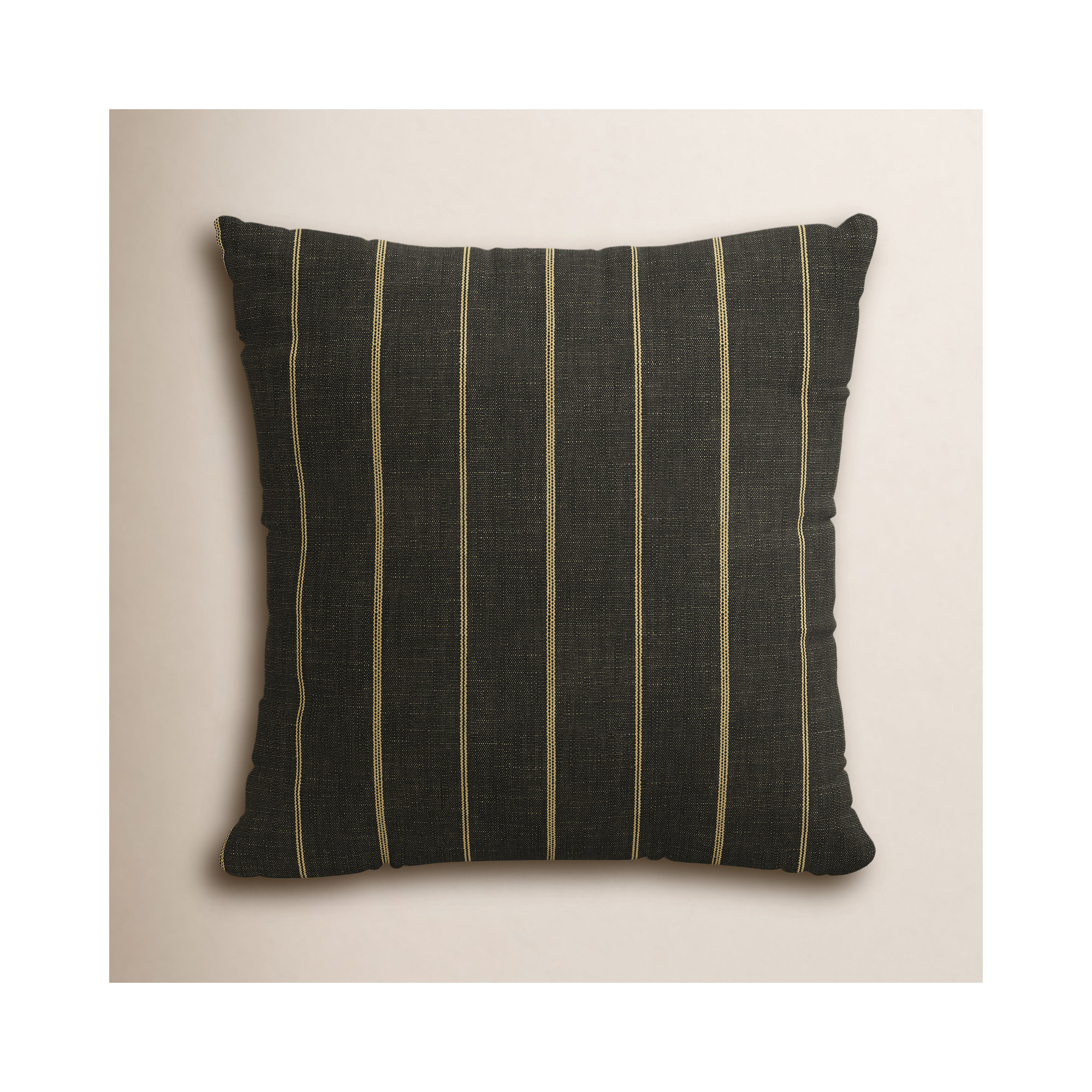 Clara Striped Cotton Pillow Cover, Black, Polyester/Polyfill, 18" x 18"
