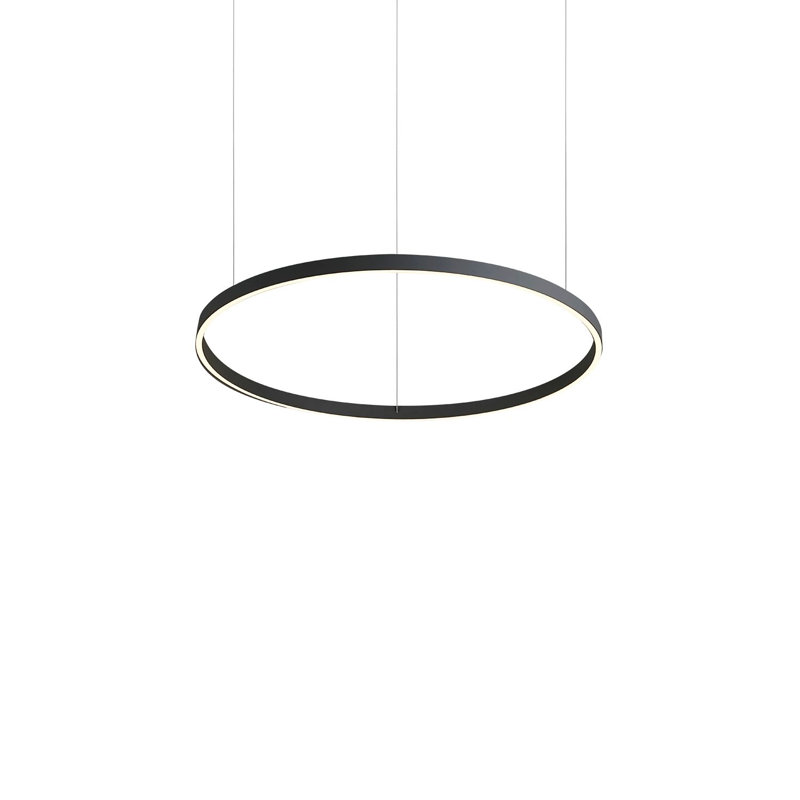 Cerchio 1 - Light LED Unique/Statement Pendant, Black, 123.25" H x 35.5" W x 35.5" D