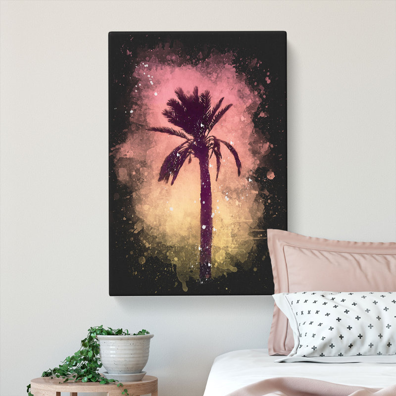 Summertime Palm Tree - Wrapped Canvas, 60cm H x 40cm W x 3cm D