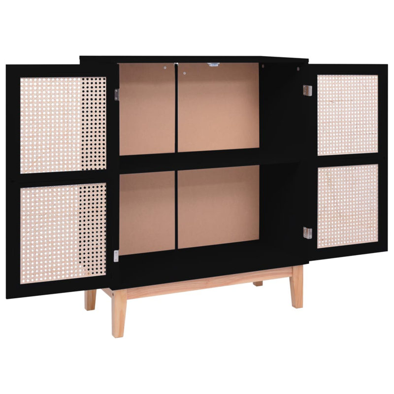 Vandiver 80cm Sideboard, Black/Light Brown