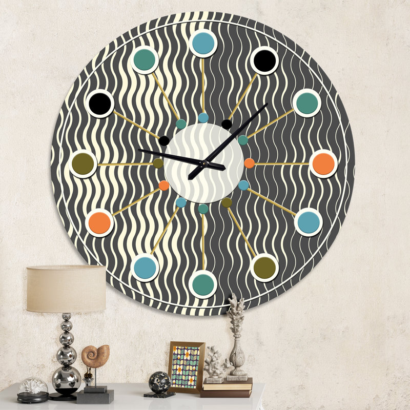 Horloge murale rétro Mid-Century, Moyenne