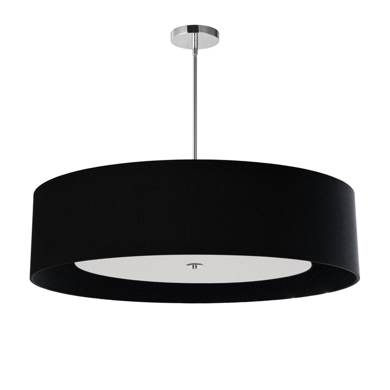 Luminaire suspendu cylindrique à 1 lumière d'Innsbrook, Blanc, H 10 po x l 34 po x P 34 po
