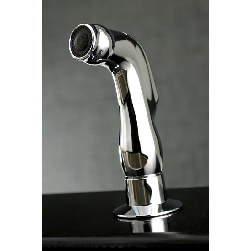 Kingston Brass Concord Single-Handle 2-Hole Deck Mount Kitchen Faucet with Side Sprayer, Polished Chrome