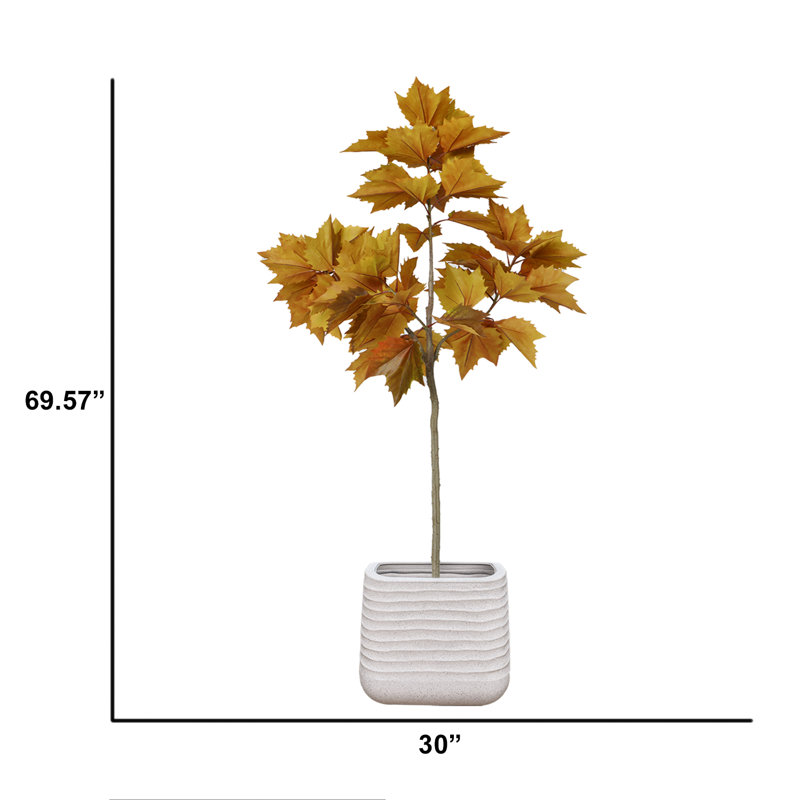 Érable artificiel en pot 69,57 po, Blanc