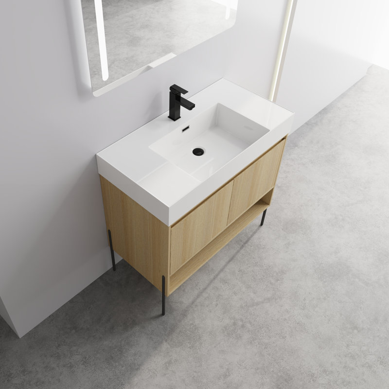 Andee 35.44'' Single Bathroom Vanity with Resin Top