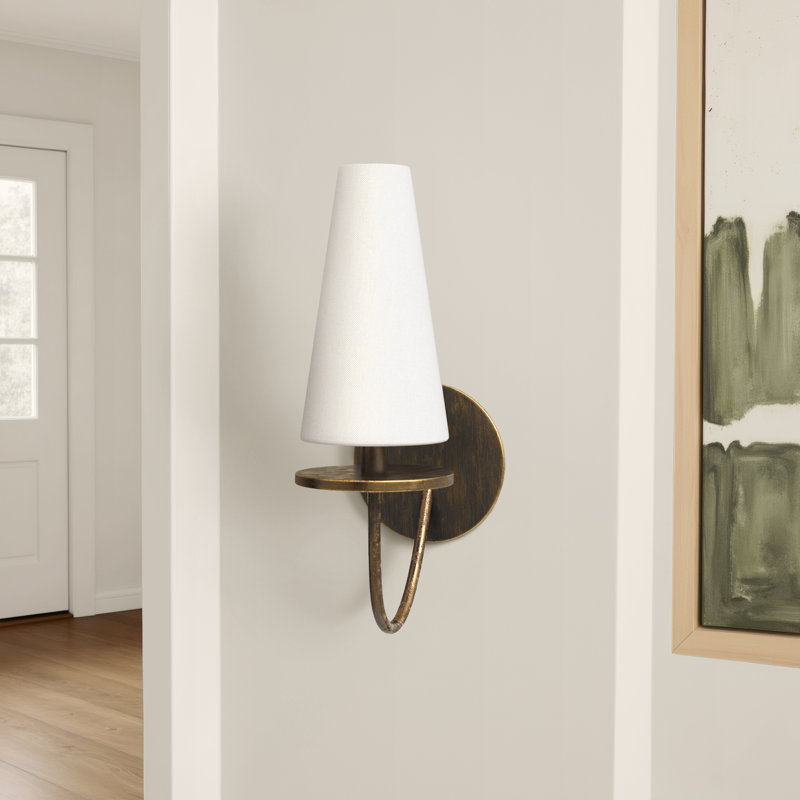 Walling Armed Sconce, Textured Bronze