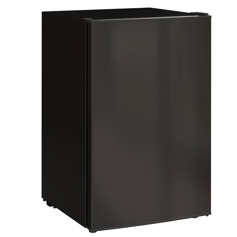 4.5 Cu Ft Mini Fridge with Freezer, Wheels, Refrigerator, Black