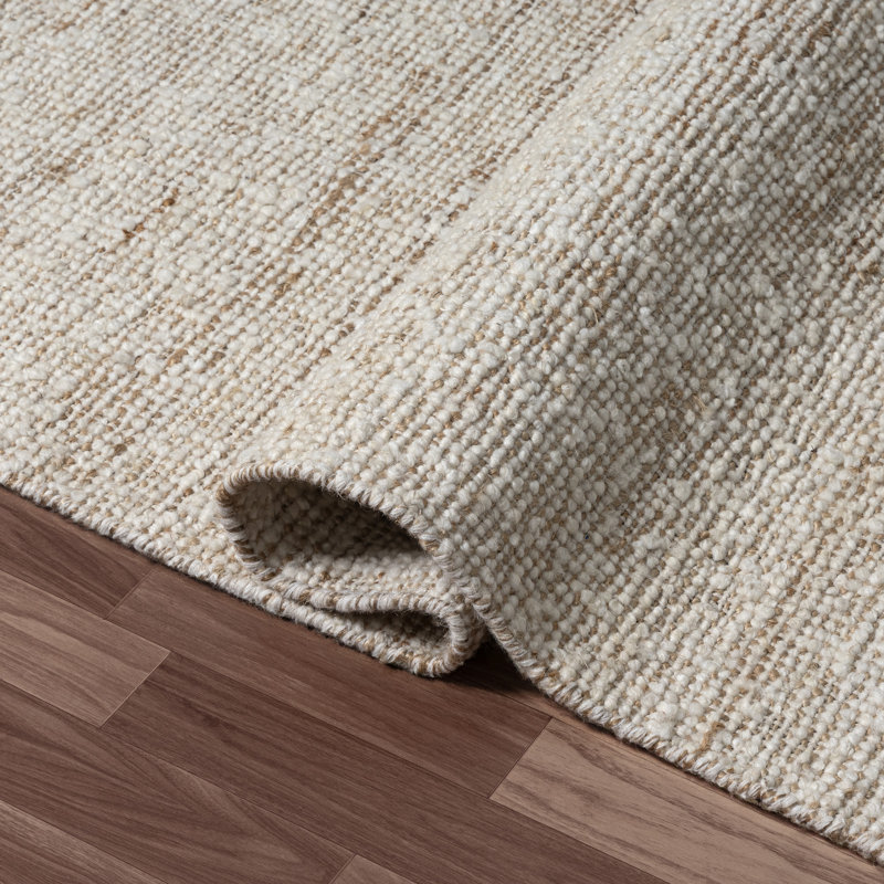 Cazares Contemporary Striped Wool Blend Hand-Woven Area Rug, 7'9" x 9'9"