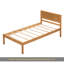 Structure de lit plateforme avec tête de lit, support à lattes de bois, aucun sommier requis, simple, Oka-982498679-982498675