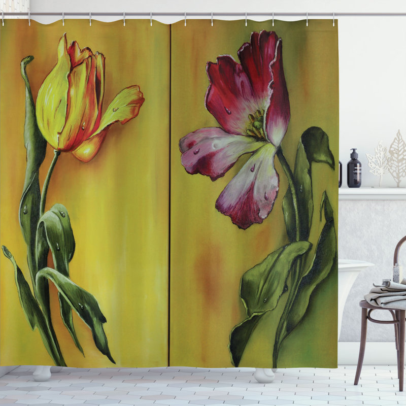 Shower Curtain with Hooks Included, 70"H x 69"W