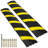 Rubber Speed Hump 72.05 x 11.81 x 1.77 in 2-Pack 2-Channel Traffic Speed Bump Black/Yellow with Reflective Strips and 22000 lbs Capacity