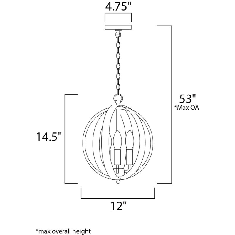 Albano 3 - Light Unique/Statement Pendant, Oil Rubbed Bronze