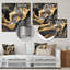 Or et marbre gris scintillant Galaxies IV - impression d'art mural fractal en métal-1011967860