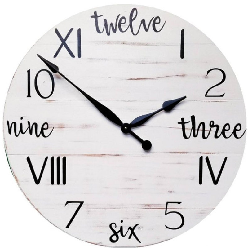 Bourget Wall Clock, Medium, White
