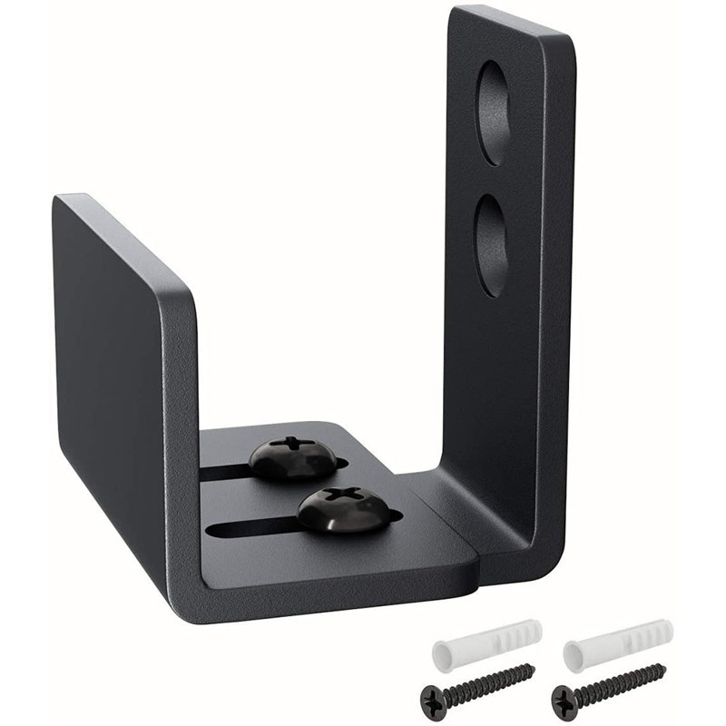Adjustable Black Steel Wall Mount Sliding Barn Door Floor Guide