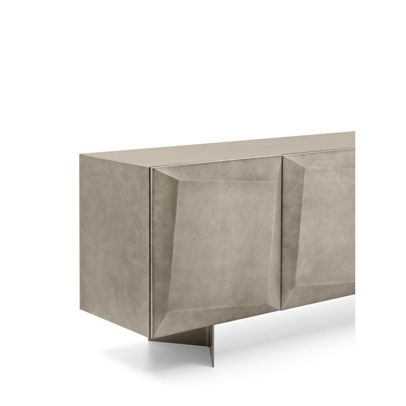 Buffets Alterego, H 31,13 po x l 95 po x P 19,75 po, Beige mat perlé brossé / beige perle mat