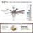 Bartling 52" Modern Gray Ceiling Fan With 8 Plywood Blades, Remote And Light Dimmable, Industrial Style Perfect For Indoor/ Hallways