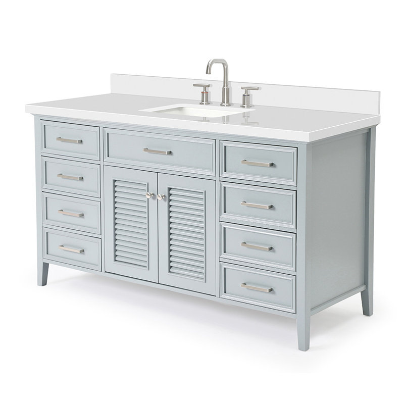 Ensemble de meuble-lavabo simple 61 po Bodhin, gris