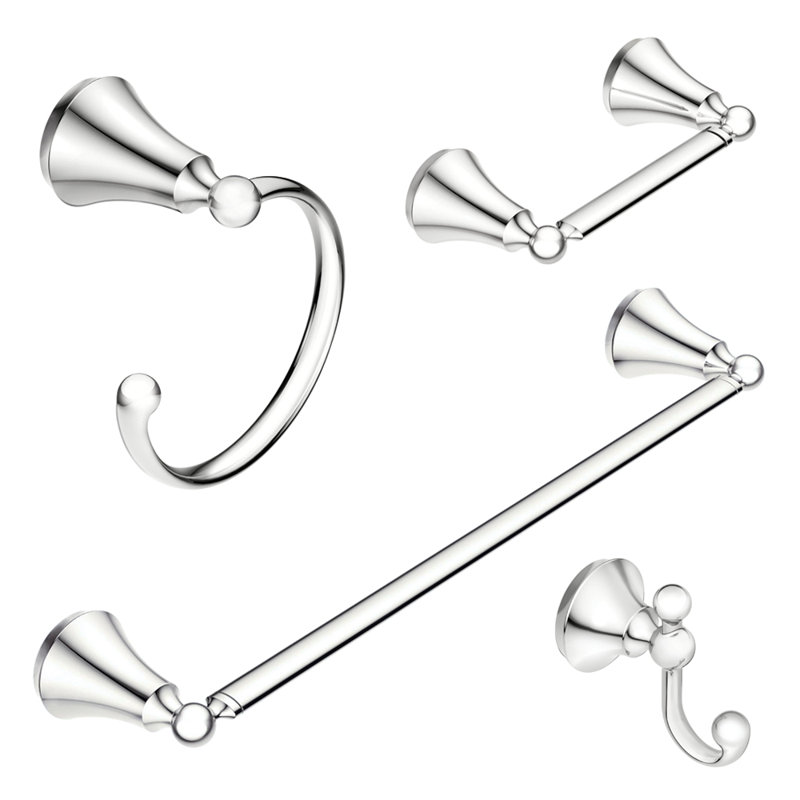 Ensemble de quincaillerie de salle de bain 4 pièces Wynford, Chrome