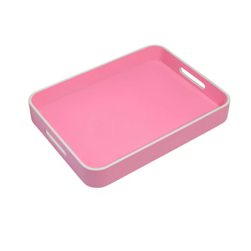 Lacquer Tray - Pink - Large, 2" H x 24" W x 12" D, Pink