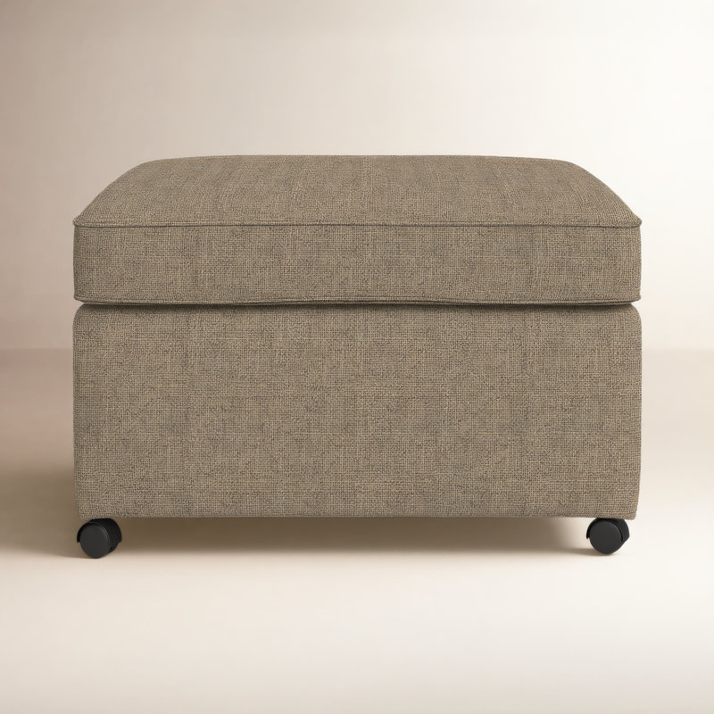 Rika Upholstered Ottoman, Cruise Adrift Woven Stripe