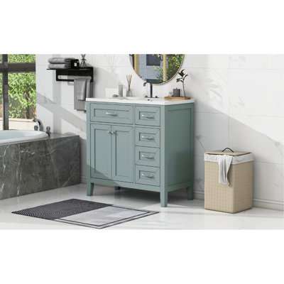 Ensemble de meuble-lavabo 36 po - Combinaison de meuble-lavabo et tiroir en céramique et tiroir en céramique