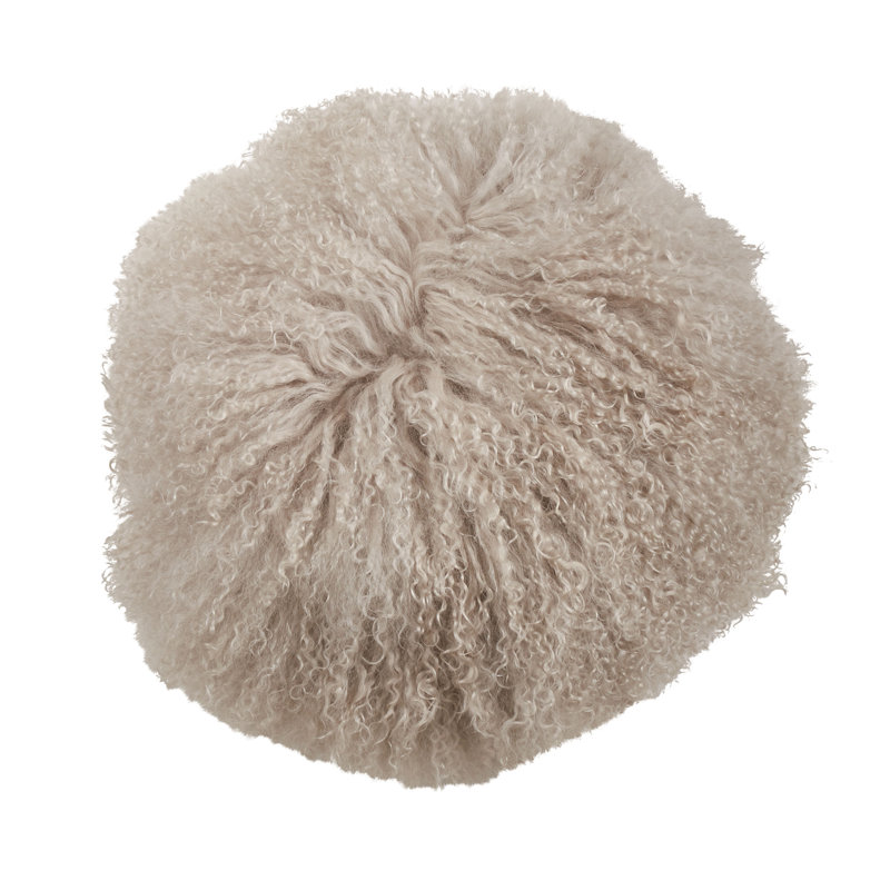 Mongolian Lamb Pillows Throw Pillow, Fog, 16"H x 16"W