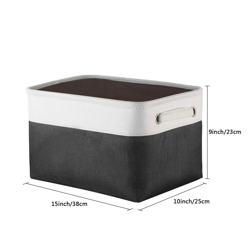 Panier de rangement pliable (paquet de 3) - Café, Noir / blanc