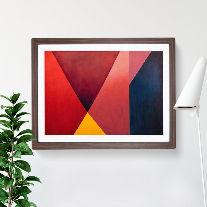 Single Picture Frame Painting, Walnut Framed, 46cm H x 64cm W