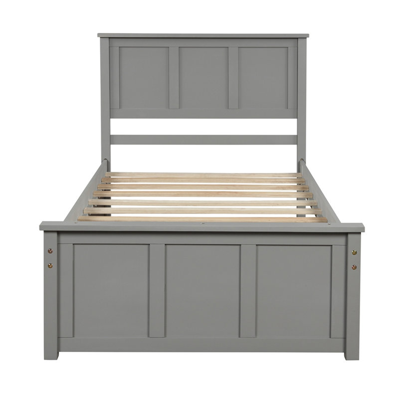 Lit plateforme simple Horth, gris