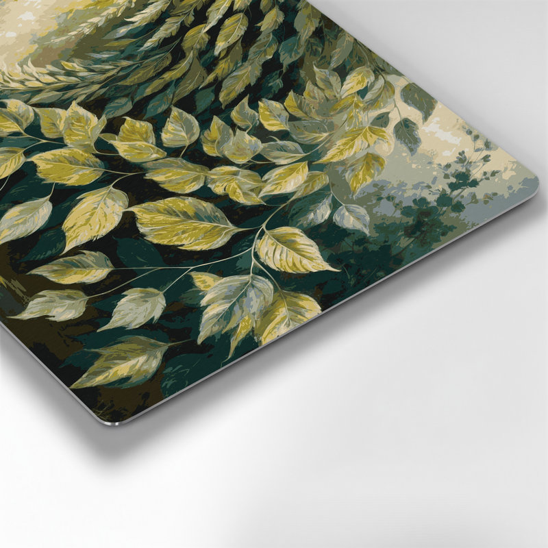 «Botanical Linden Leaves», art mural en métal brun