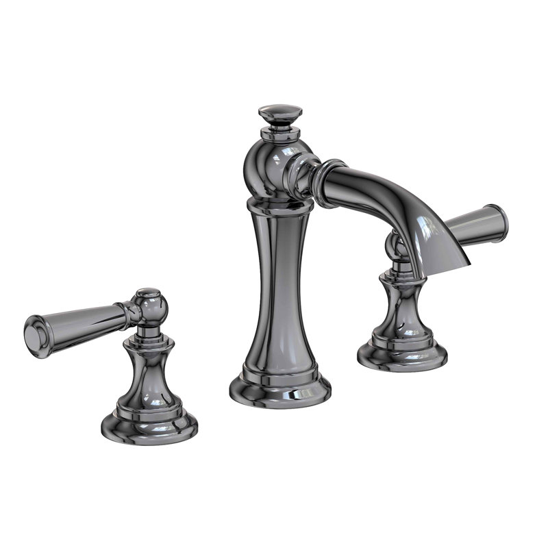 Sutton Widespread Bathroom Faucet with Drain Assembly, Midnight Chrome
