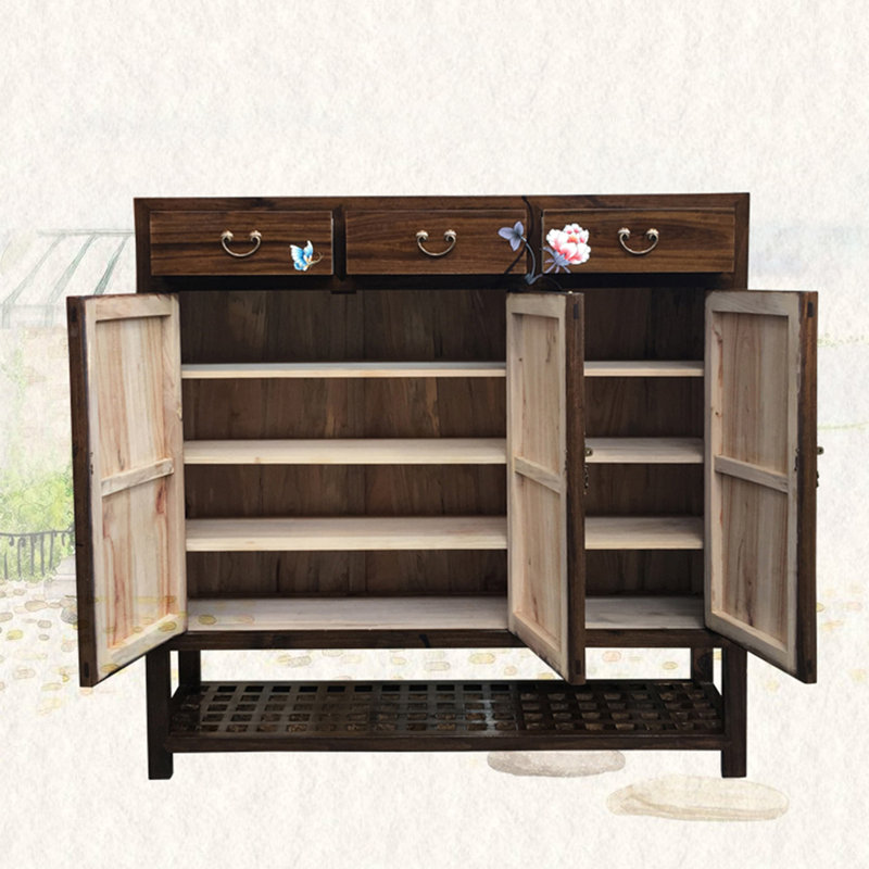 Armoire de rangement à chaussures en bois massif 30 paires