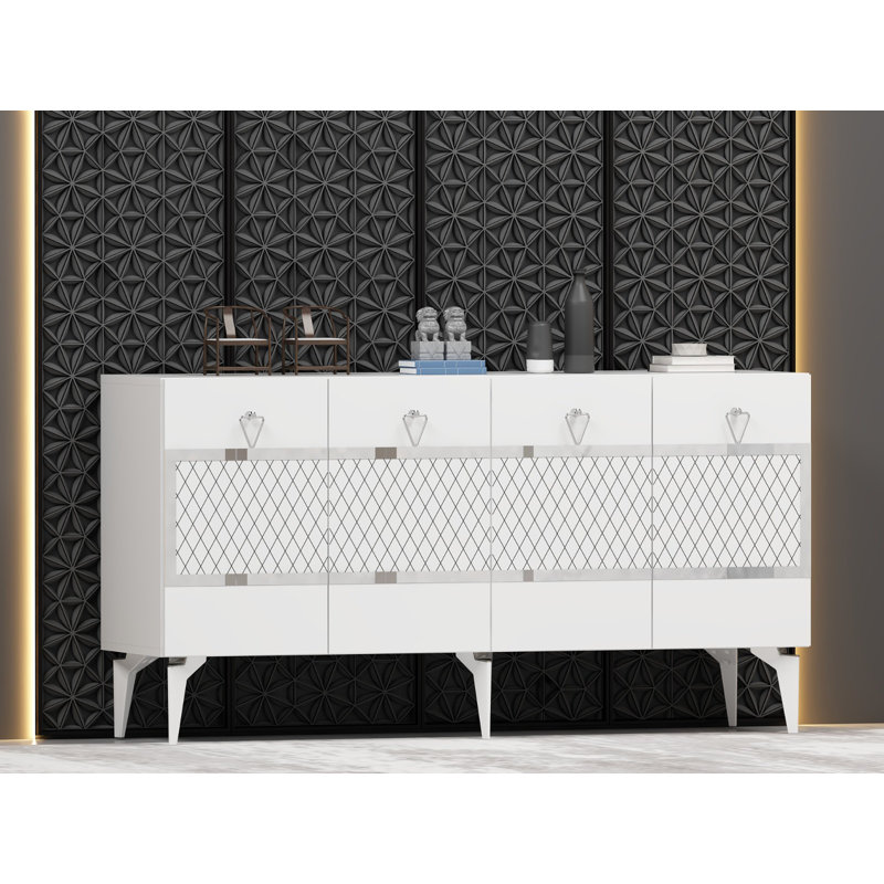 Console, Blanc / argenté