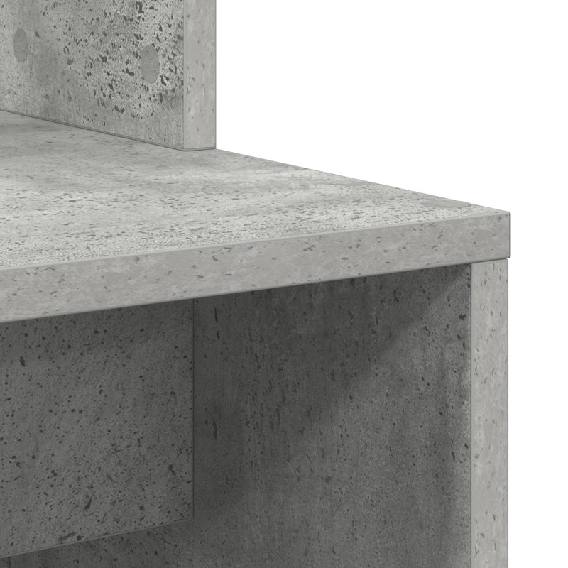 Computer Desk Solid Wood, MDF Compact, Concrete Grey