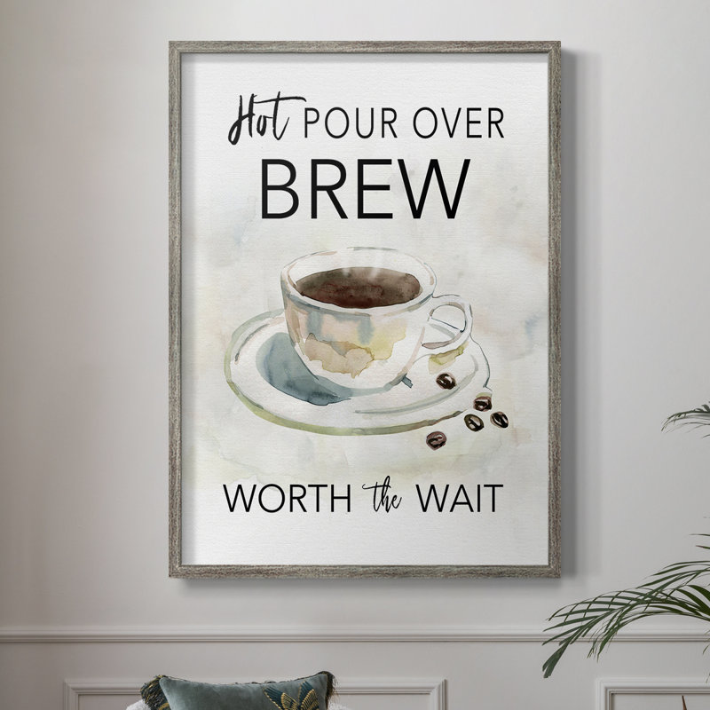 «Hot Pour Over Brew», reproduction encadrée - bois massif, H 30 po x l 24 po
