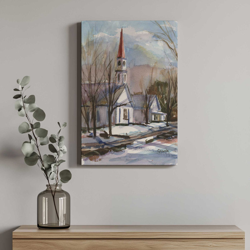 «Cumington Mass Steeple» par Stephen Calcasola, reproduction d'art sur toile, H 24 po x l 32 po