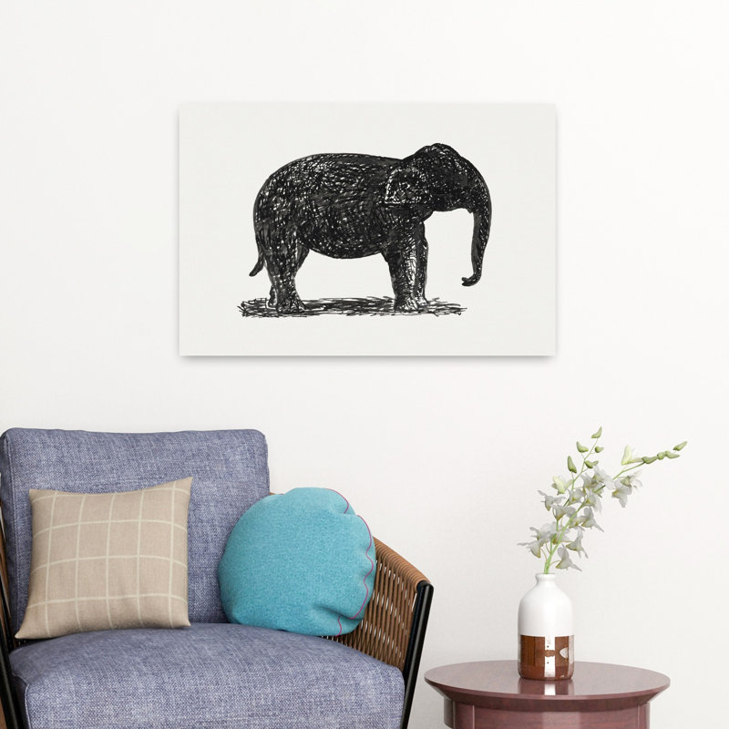 Art contemporain Art éléphant contemporain, H 16 po x l 24 po