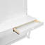 Grand lit escamotable mural avec rangement, armoire-lit pliable avec coiffeuse, miroir central et 2 tiroirs latéraux
