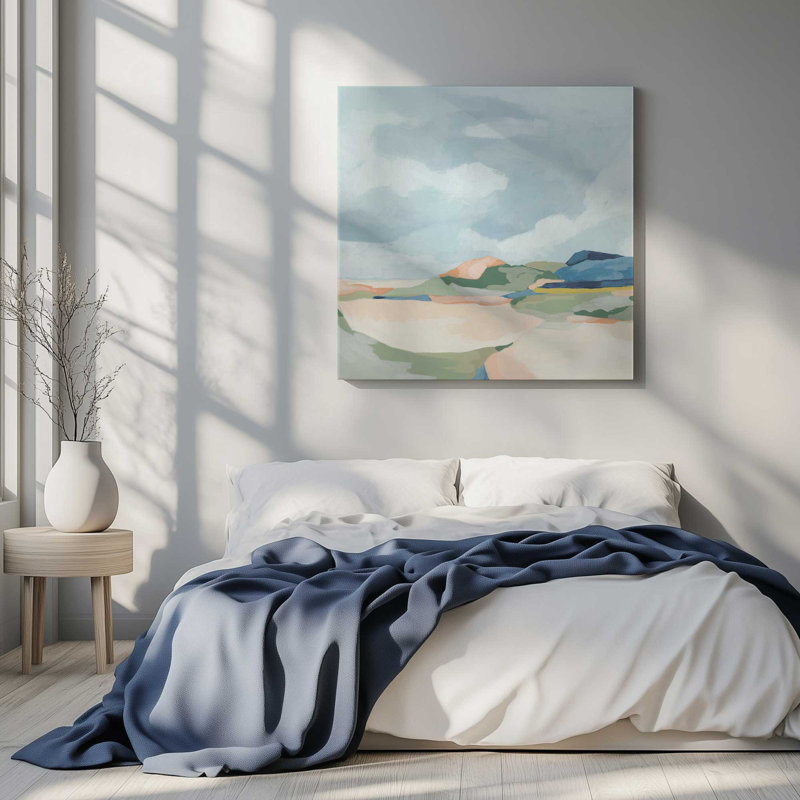 Impression sur toile Serene Seaside Pastels II dans un cadre blanc, 32 po x 32 po, Toile tendue