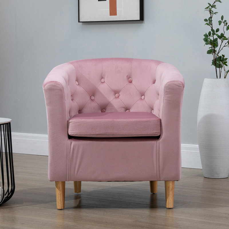 Tarbes Velvet Barrel Chair, Lilac