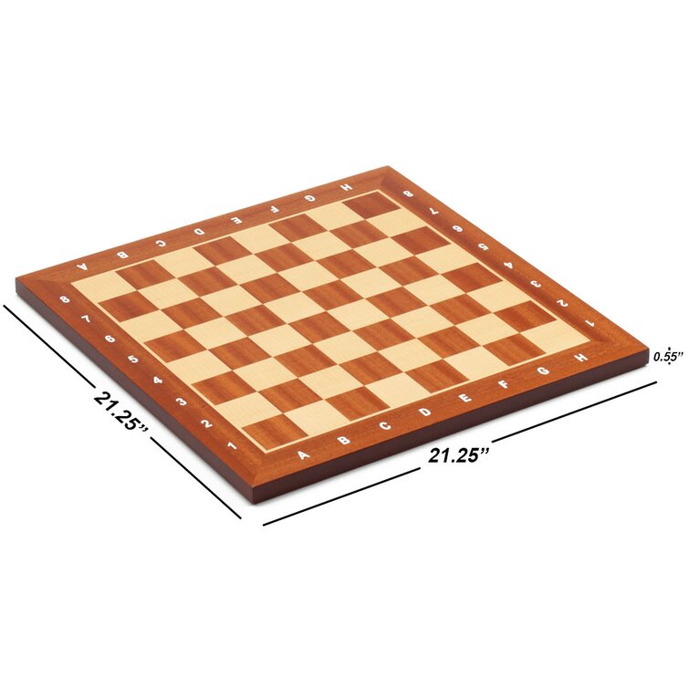 21.5 Wooden Chess Board with coordinates (white border)