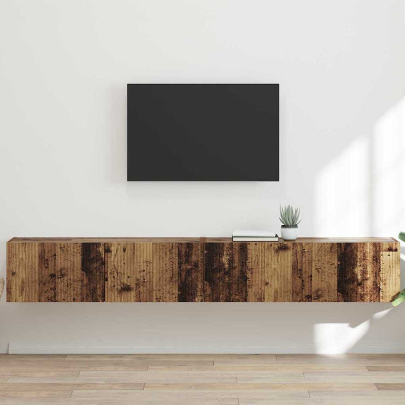Unfinished TV Stand, Old Wood, 29.5cm H x 98cm L x 31cm W