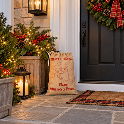 20" Burlap Christmas Santa Sack