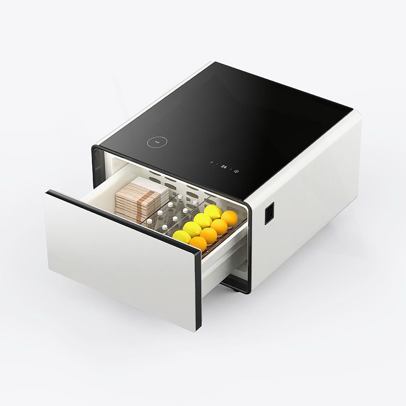 Modern Smart Side Table With Built-In Fridge, Wireless Charging, Temperature Control