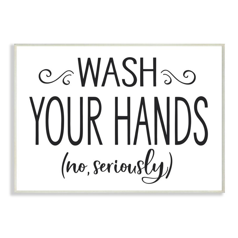 «No Ser graly Wash Your Hands Bathroom House» par Ziwei Li - reproduction, Plaque murale, H 10 po x l 15 po